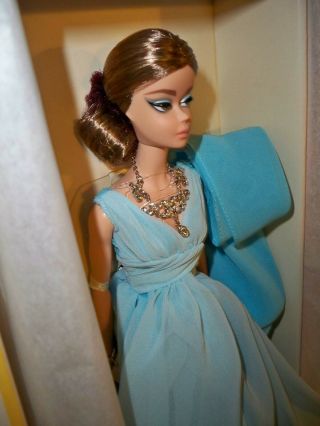 Blue Chiffon Ball Gown Barbie Doll Silkstone Poseable NRFB Mattel 2017 2