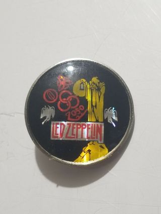Led Zeppelin Zoso Black 1  Pinback Button Pin Music Memorabilia Made In England