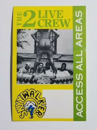 Vintage The 2 Live Crew Skywalker Records All Access Backstage Pass Card