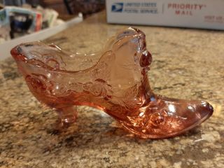 Fenton Pink Shoe With Cabbage Rose Design