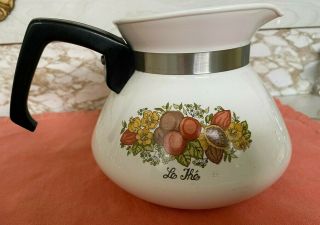 Vtg.  Corning Ware P - 104 Spice Of Life ‘le The’ 6 Cup Coffee/tea Pot W/silver Lid