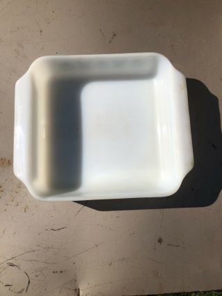 Vintage Anchor Hocking Fire King 8 " Square Baking Dish 435 Green Meadow