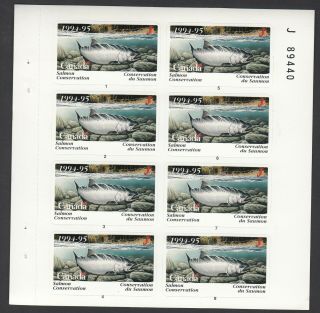 Canada - 1994 - 5 Salmon Conservation Never Hinged Pane Of 8 - Scan