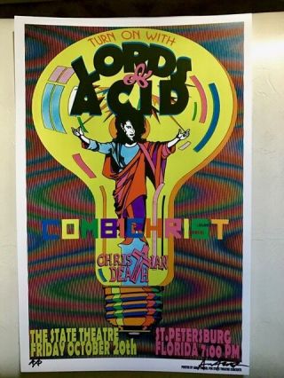 Lords Of Acid Combichrist Christian Death Gig Poster Rozz Williams Goth Lsd Punk