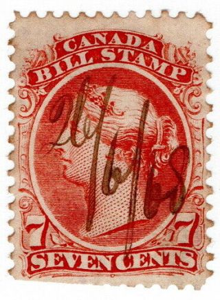 (i.  B) Canada Revenue : Bill Stamp 7c (1865)