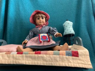 Retired American Girl Doll Kirsten With Her Bed,  Clothing And Mannequin