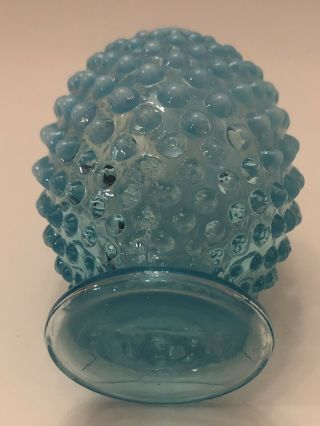 VINTAGE FENTON GLASS BLUE OPALESCENT HOBNAIL PERFUME BOTTLE 2
