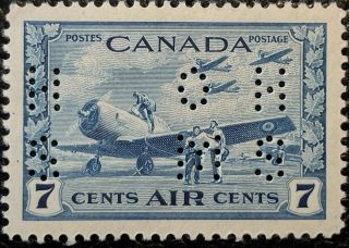 Mnh Sc Oc8 7c War Issue Air Mail O.  H.  M.  S.  Perforated Official