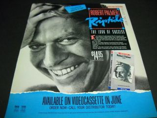 Robert Palmer Available On Videocassette In June 1986 Promo Poster Ad Cond