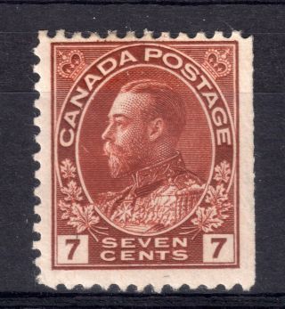 Canada = G5 Era.  1924 7c Bright Red Brown,  Sg251.  Hinged.
