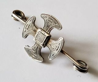 Antique Edwardian Sydney & Co sterling silver Irish Maltese cross brooch 1907 2