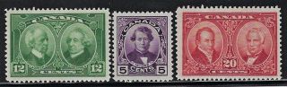 Canada 1927 Sct 146 - 148,  Mint/lh Complete Set Full Gum Very Fine