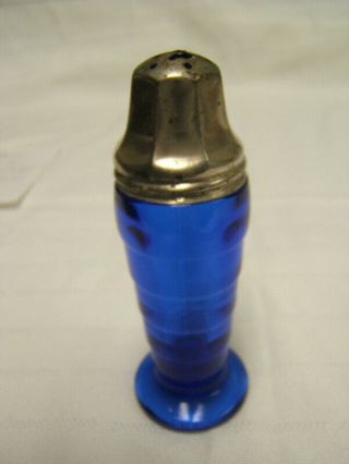 Vintage Hazel Atlas Glass Moderntone Cobalt Blue Salt Shaker Auc