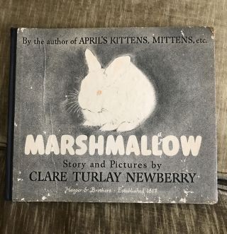 Antique Children’s Book 1942 Marshmallow By Clare Turlay Newberry