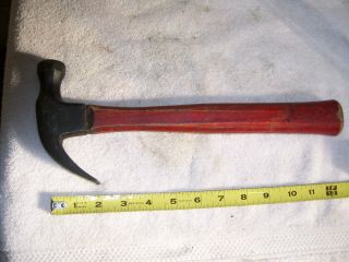 Antique Carpenters Claw Hammer - Faint Logo - Octagon Head and Tapered Handle 3