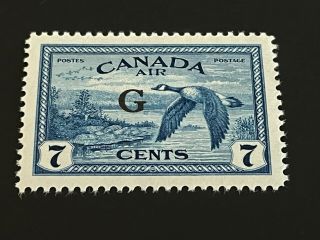 Canada Scott Co2,  7c Canada Goose Overprinted " G ".  Nh.