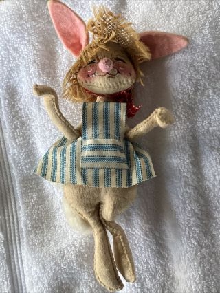 Adorable 1965 Vintage Annalee Mobilitee Easter Bunny Girl Bunny Rabbit E.  B.