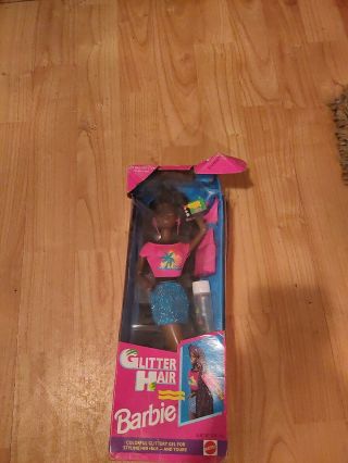 Glitter Hair Barbie African - American Chrissy Nib Rare 1993