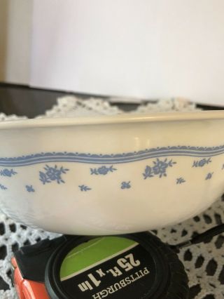 Corelle Corning Ware Morning Blue Flowers Serving Bowl & Soup/Cereal Bowl 3