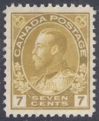 Canada 113 1916 7c Yellow Ochre King George V Admiral Issue Mnh Cv$150