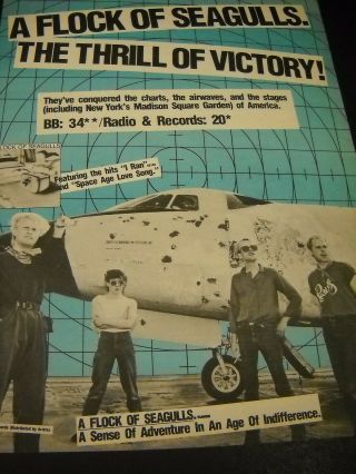 Flock Of Seagulls 1982 Promo Poster Ad The Thrill Of Victory