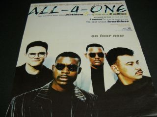 All - 4 - One The Overnight Sensation.  On Tour Now 1994 Promo Poster Ad Cond