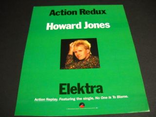 Howard Jones Action Redux And No One Is To Blame 1986 Promo Poster Ad Cond