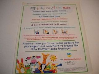 Baby Einstein Music Little Listeners Growing Up.  2005 Promo Poster Ad