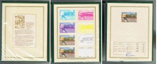 Nevis 1985 50c 150th Anniv Gwr Scott 439 Progressive Proofs Plush Folder