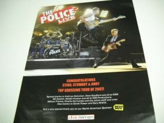 The Police Live In Concert Dynamic On Stage 2007 Promo Poster Ad