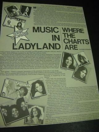 Crystal Gayle Janis Joplin Abba Donna Summer Carole King 1978 Promo Poster Ad