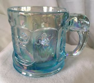 Lenox Imperial Glass Ice Blue Carnival Nursery Rhyme Mug Cup Elephant Handle