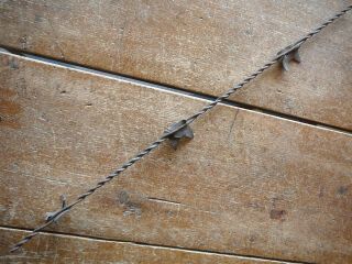 Stubbes Small Sheet Metal Plate - Folded & Hanging Barbs - Antique Barbed Wire