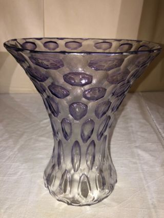 Thomas Webb & Sons Faceted/cutback Vase - Signed - Mid Century Modern - 1936 - 1949