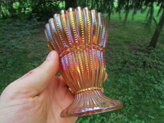 Imperial File Antique Carnival Glass Whimsey Vase Marigold Rare & Very Pretty