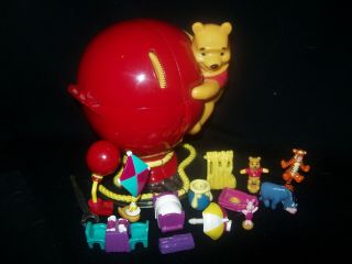 Euc 100 Complete Disney Polly Pocket Winnie The Pooh Red Balloon Playset