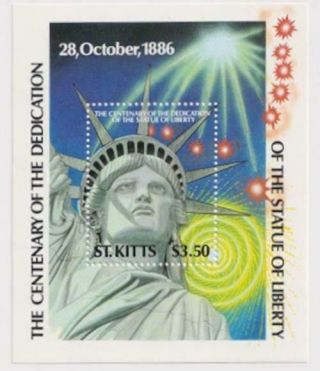 St.  Kitts - The 100th Anniversary Of Statue Of Liberty 1986 - Mnh