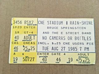 Bruce Springsteen Born In The Usa August 27 1985 Toronto Concert Ticket Stub