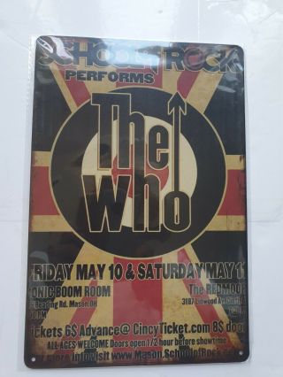 The Who Union Jack School Of Rock Metal Sign Plaque Poster British Rock