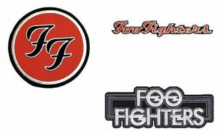 Foo Fighters : Script,  Logo & Round Ff Logo : Sew /iron On Woven Patch