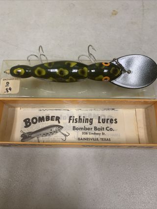 Vintage Bomber Fishing Lure Waterdog 1711 And Paperwork