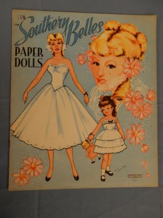 Southern Belles Paper Dolls.  Saalfield.  Vintage.  Uncut.  Cond