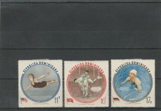 Dominican Republic 1960 Airmail - Olympic Games Set Of 3 Values Mh Scan 2038
