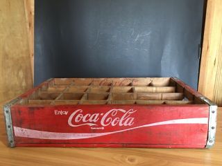 Antique Vintage Coke Coca - Cola Wooden Crate Case 24 Bottle With Wood Insert
