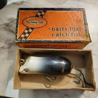 Vintage Shakespeare Swimming Mouse Wood Lure Tougher Color In Correct Early Box
