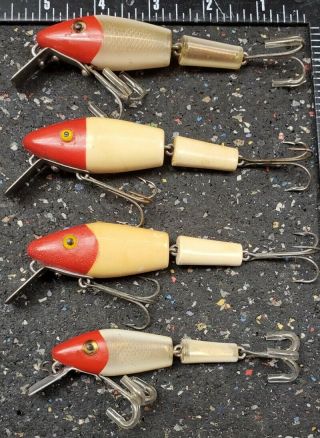 (4) L&s Fishing Lures Old Vintage 3011 W/opaque Eyes - 3011 - 30m11 - 25m11