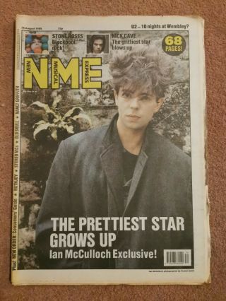 Nme Music Newspaper August 26th 1989 Ian Mcculloch Cover