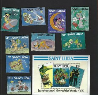 St.  Lucia Sc 491 - 9 795 Souvenir Sheet (1980 - 5) Mnh