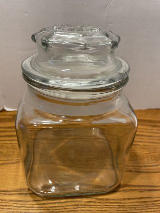 Vintage Anchor Hocking Clear Glass Jar,  7 "