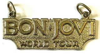 Bon Jovi - World Tour - Old Og Vtg Cast Metal Necklace Pendant Rare